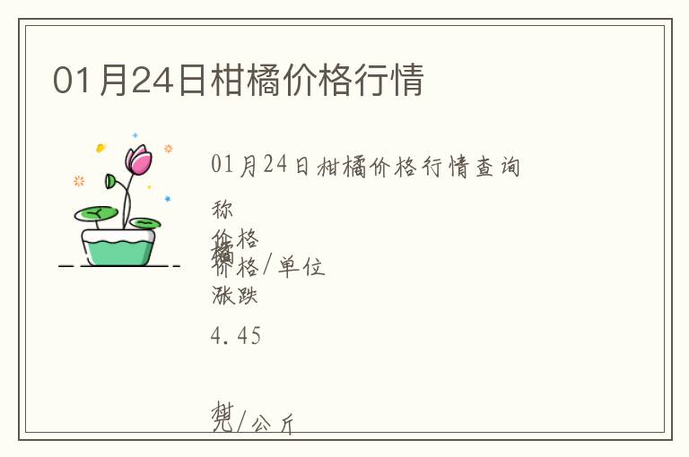 01月24日柑橘價(jià)格行情
