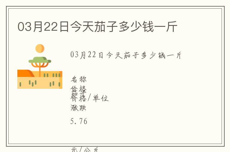 03月22日今天茄子多少錢一斤