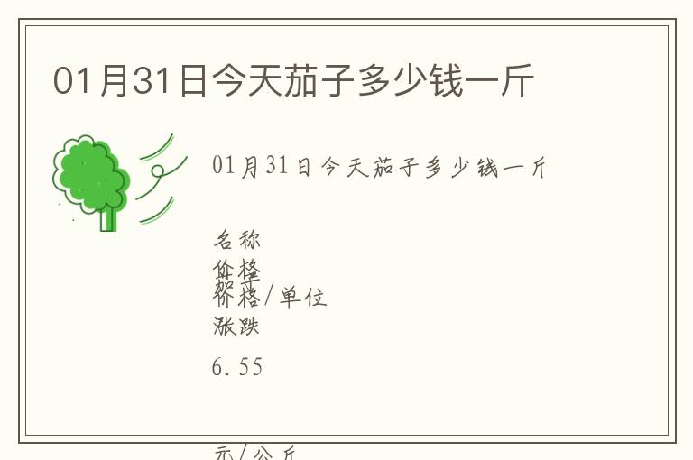 01月31日今天茄子多少錢一斤