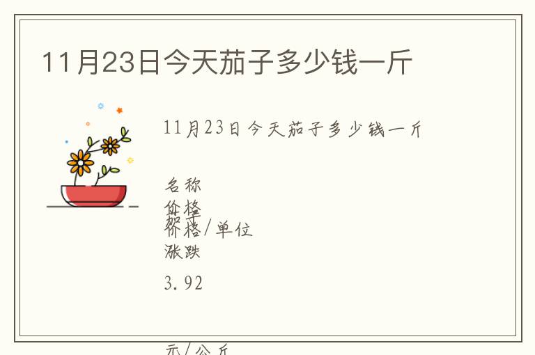 11月23日今天茄子多少錢一斤