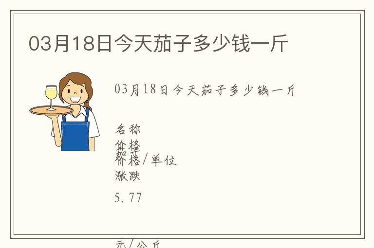 03月18日今天茄子多少錢一斤