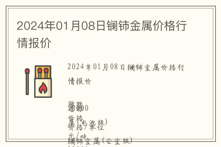 2024年01月08日鑭鈰金屬價格行情報價
