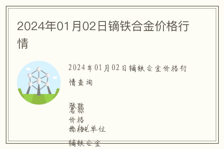 2024年01月02日鏑鐵合金價格行情