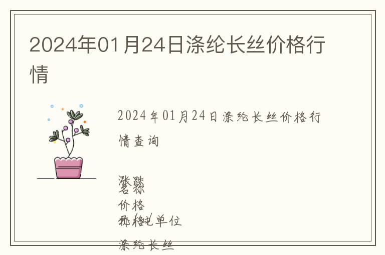 2024年01月24日滌綸長(zhǎng)絲價(jià)格行情