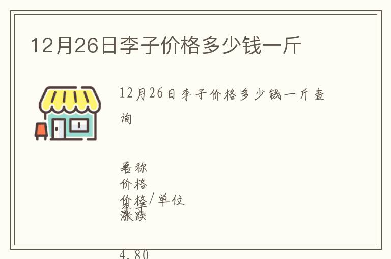 12月26日李子價格多少錢一斤
