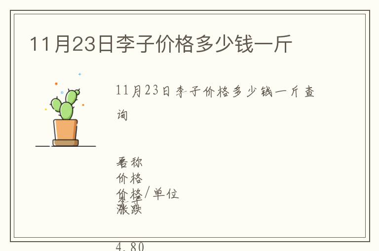 11月23日李子價格多少錢一斤
