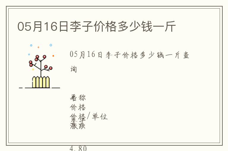 05月16日李子價(jià)格多少錢(qián)一斤