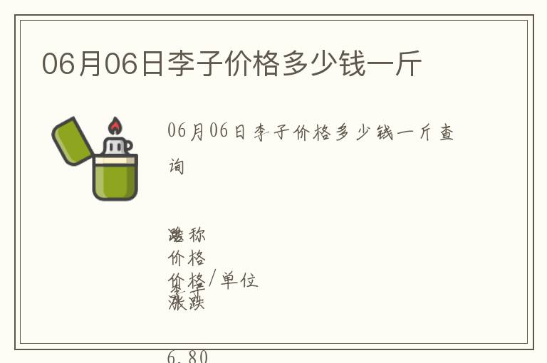 06月06日李子價格多少錢一斤