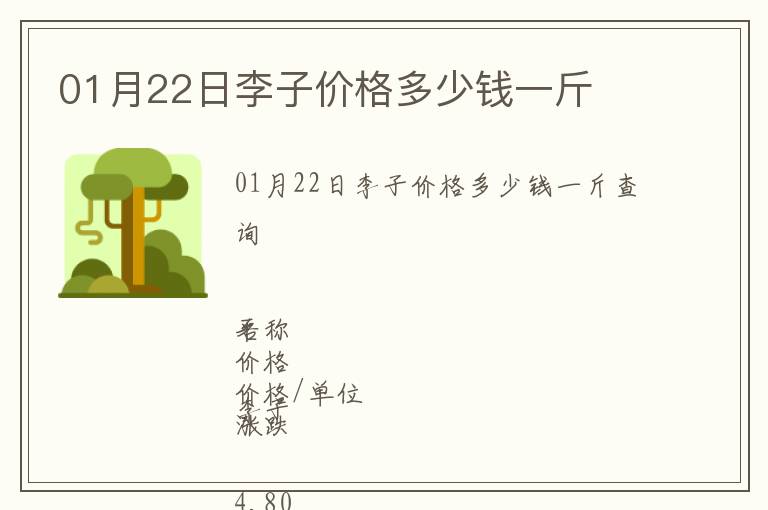 01月22日李子價格多少錢一斤