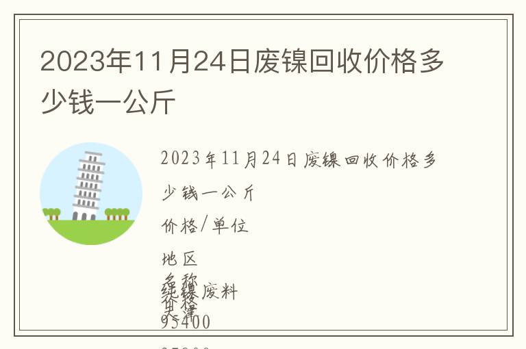 2023年11月24日廢鎳回收價格多少錢一公斤