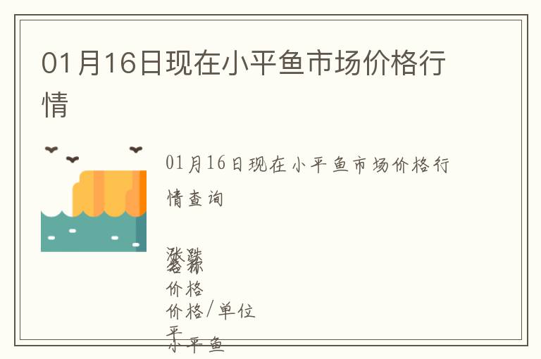 01月16日現在小平魚市場價格行情