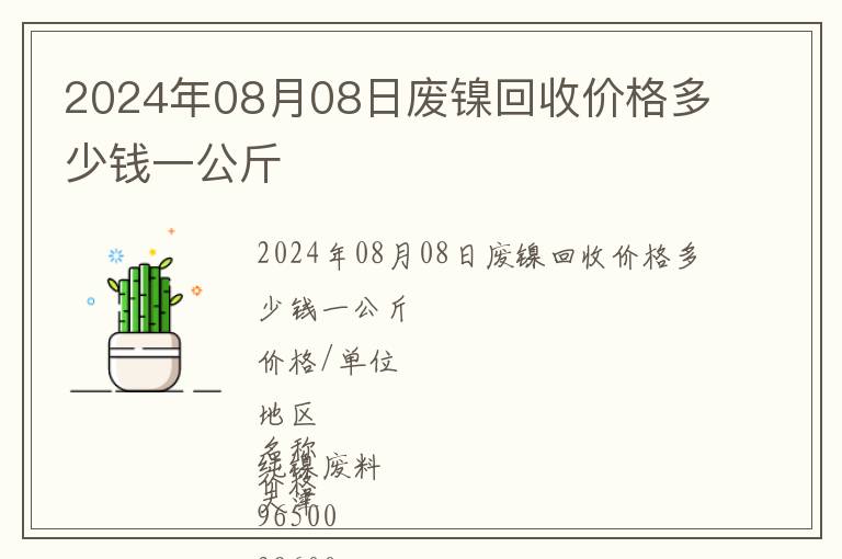 2024年08月08日廢鎳回收價(jià)格多少錢(qián)一公斤