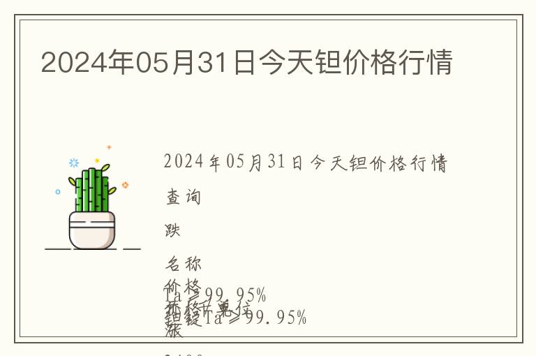 2024年05月31日今天鉭價(jià)格行情