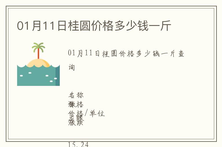 01月11日桂圓價格多少錢一斤