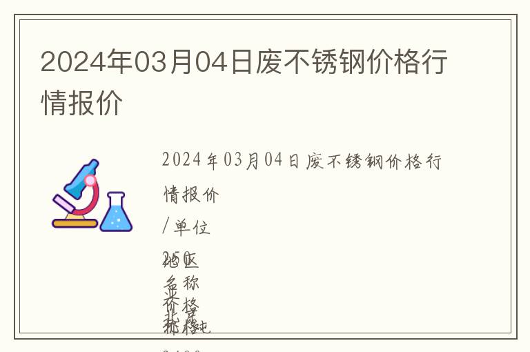 2024年03月04日廢不銹鋼價格行情報價