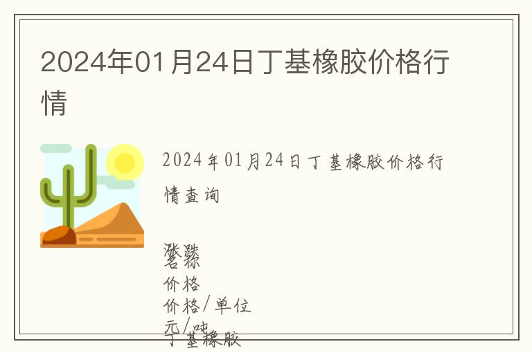 2024年01月24日丁基橡膠價格行情