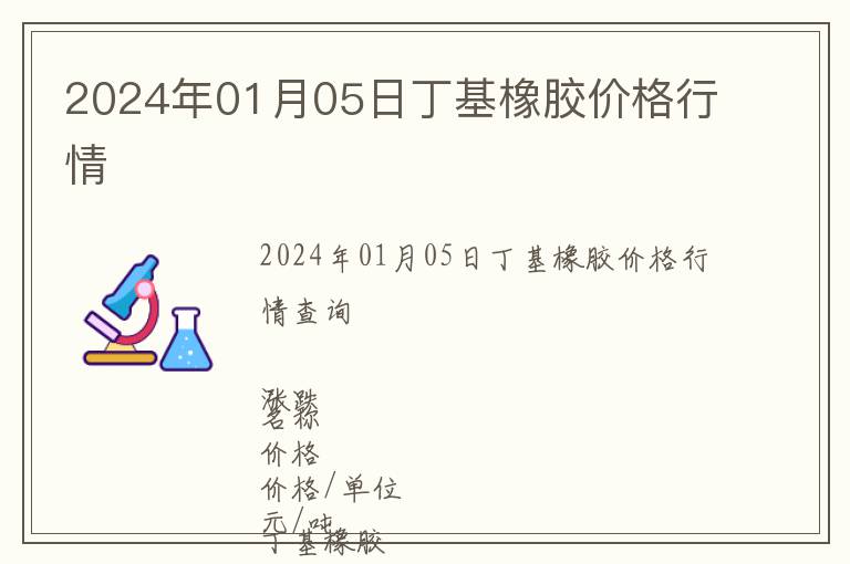 2024年01月05日丁基橡膠價格行情