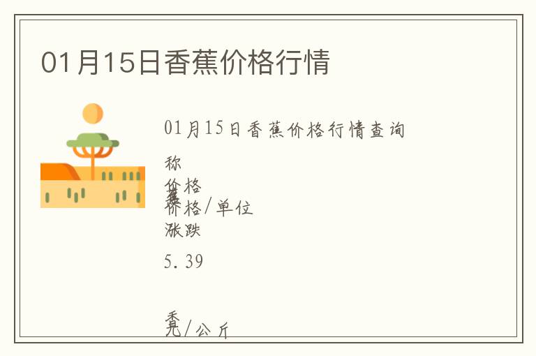 01月15日香蕉價格行情