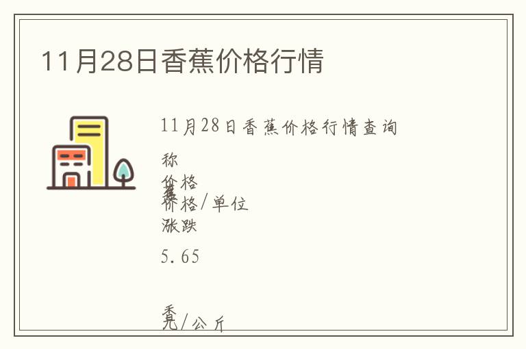 11月28日香蕉價格行情