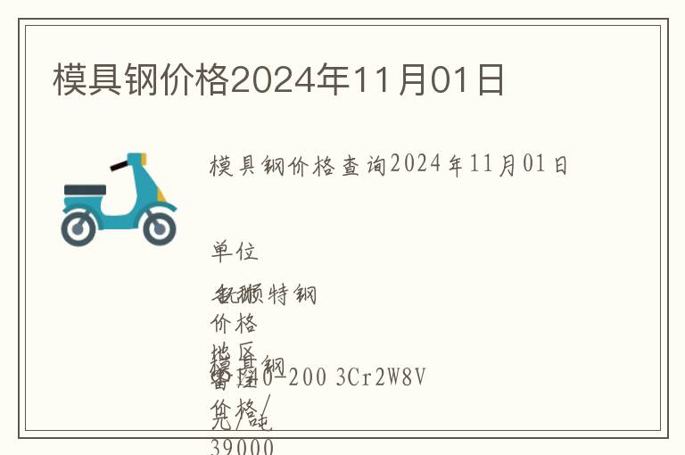 模具鋼價格2024年11月01日