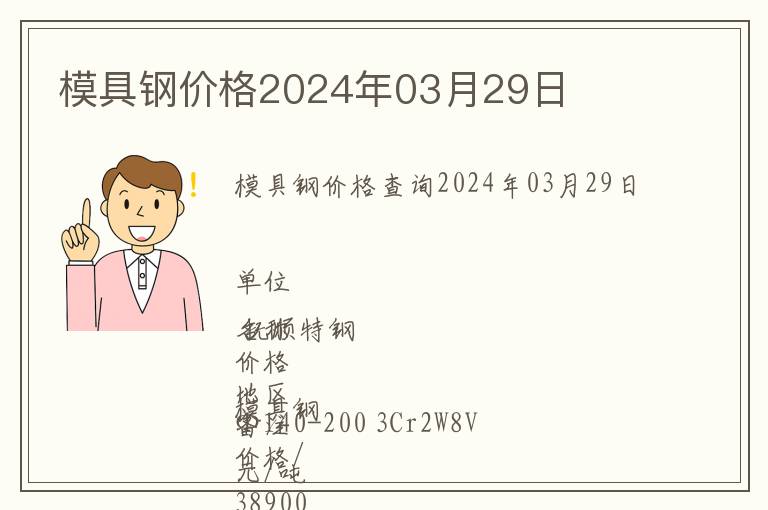 模具鋼價格2024年03月29日