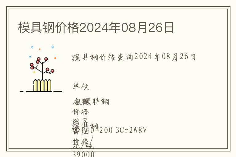 模具鋼價(jià)格2024年08月26日
