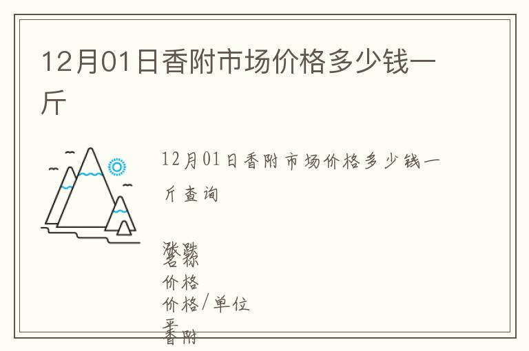 12月01日香附市場價格多少錢一斤