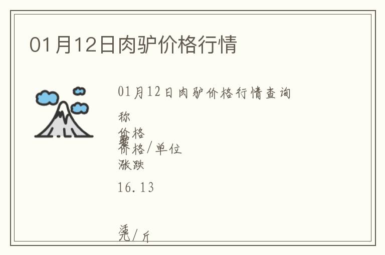 01月12日肉驢價(jià)格行情