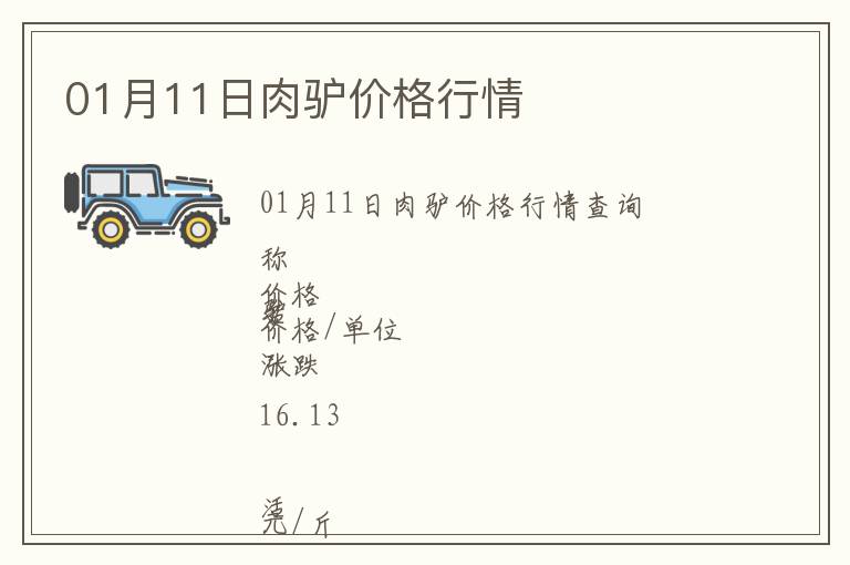 01月11日肉驢價格行情
