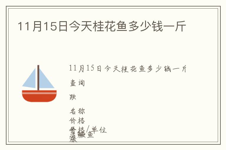 11月15日今天桂花魚多少錢一斤