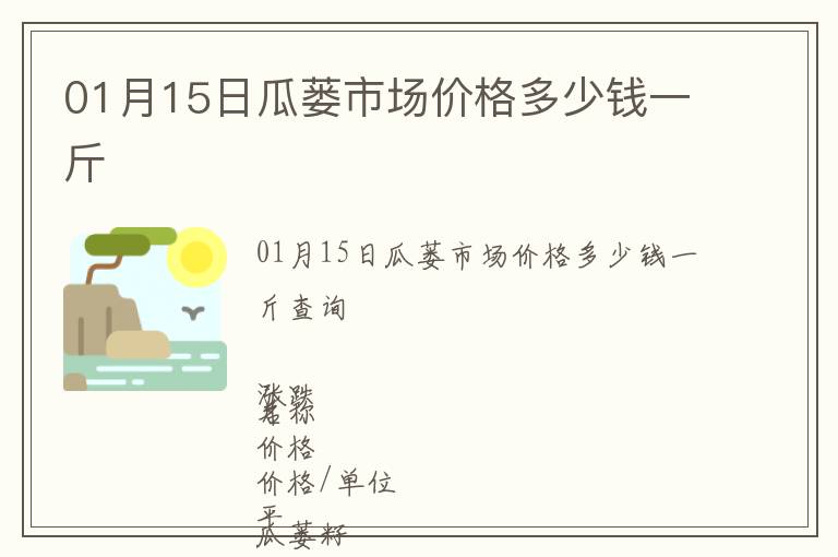 01月15日瓜蔞市場價格多少錢一斤