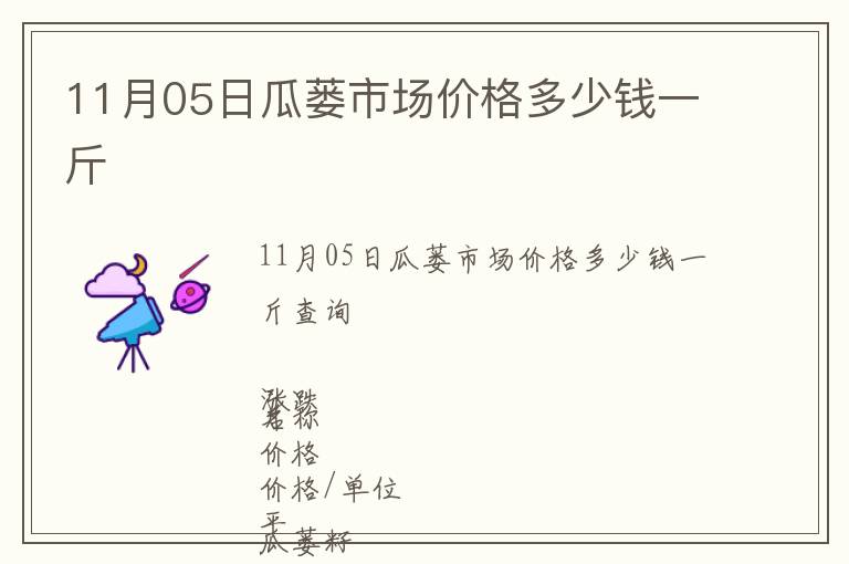 11月05日瓜蔞市場價格多少錢一斤