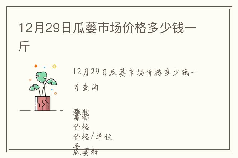 12月29日瓜蔞市場價格多少錢一斤