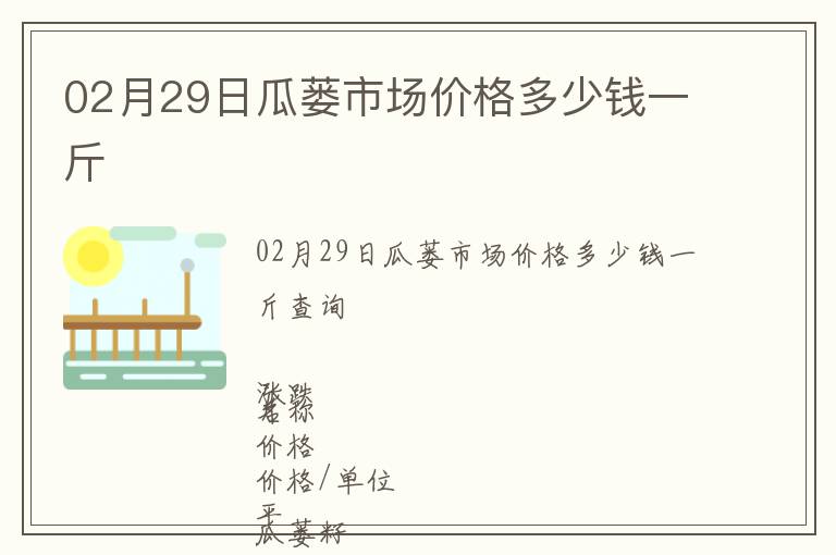 02月29日瓜蔞市場價格多少錢一斤