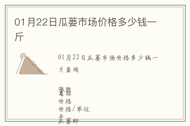 01月22日瓜蔞市場價格多少錢一斤