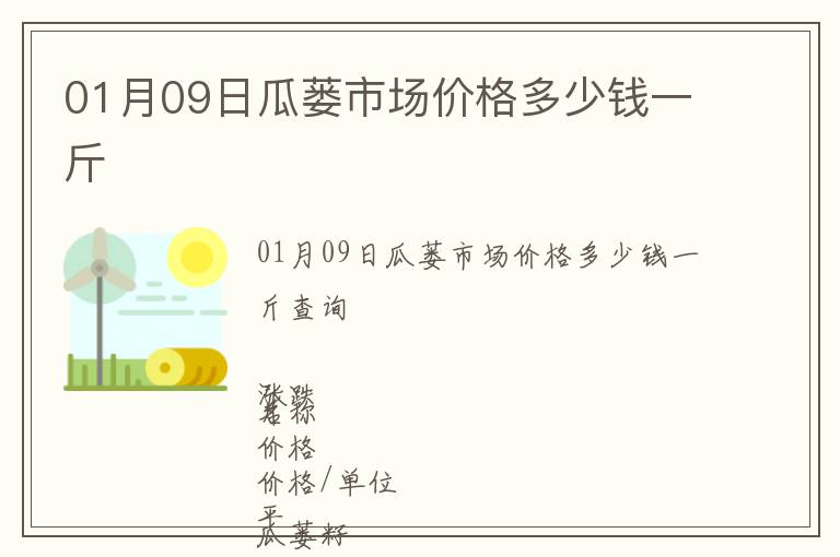 01月09日瓜蔞市場價格多少錢一斤