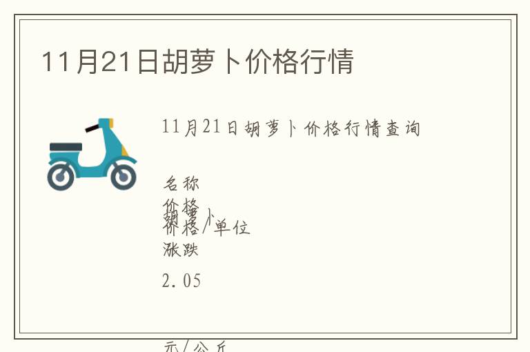 11月21日胡蘿卜價格行情