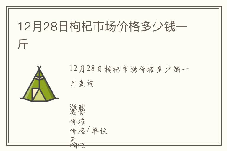12月28日枸杞市場價格多少錢一斤