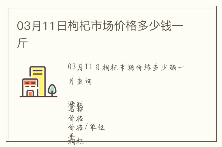 03月11日枸杞市場價格多少錢一斤