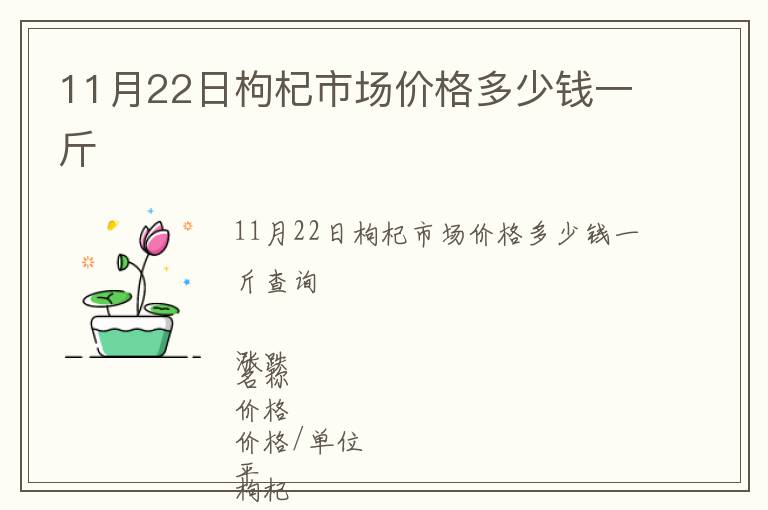 11月22日枸杞市場價格多少錢一斤