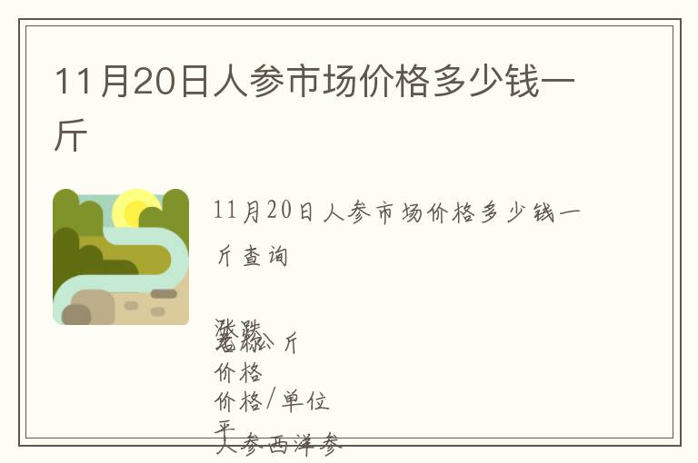 11月20日人參市場(chǎng)價(jià)格多少錢一斤