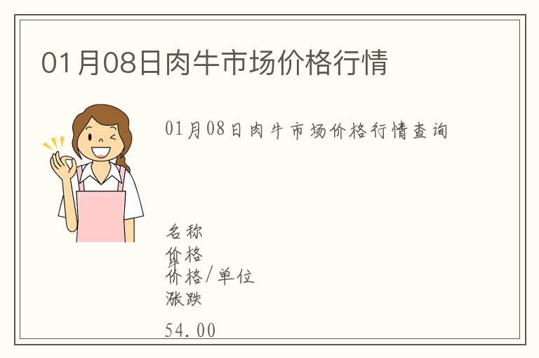 01月08日肉牛市場價格行情