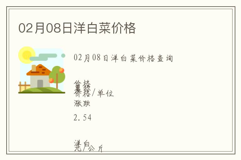 02月08日洋白菜價格