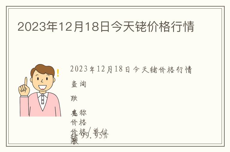 2023年12月18日今天銠價(jià)格行情