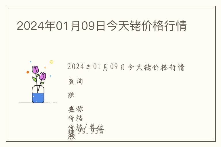 2024年01月09日今天銠價格行情