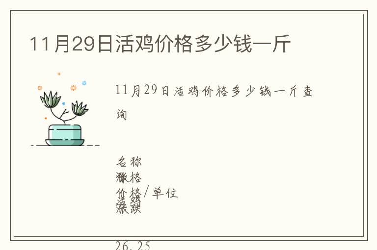 11月29日活雞價格多少錢一斤