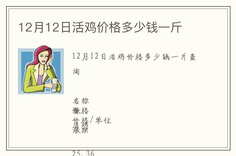 12月12日活雞價格多少錢一斤