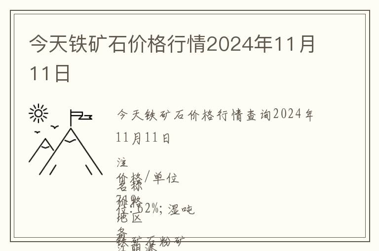 今天鐵礦石價(jià)格行情2024年11月11日