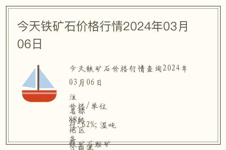 今天鐵礦石價格行情2024年03月06日