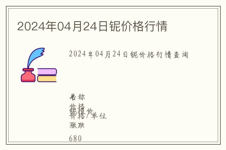 2024年04月24日鈮價(jià)格行情